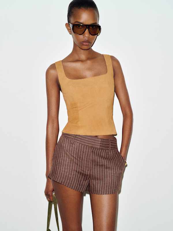 Clarence Suede Top - Parmesan Suede