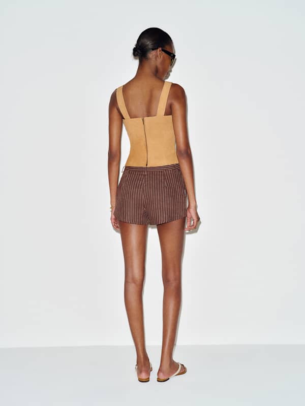 Clarence Suede Top - Parmesan Suede