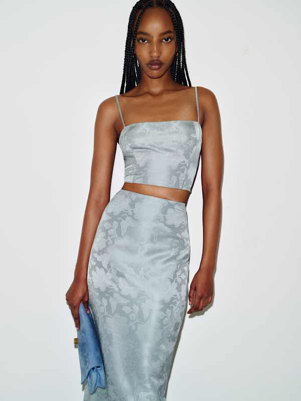 Nima Two Piece - Cornflower Blue Jacquard
