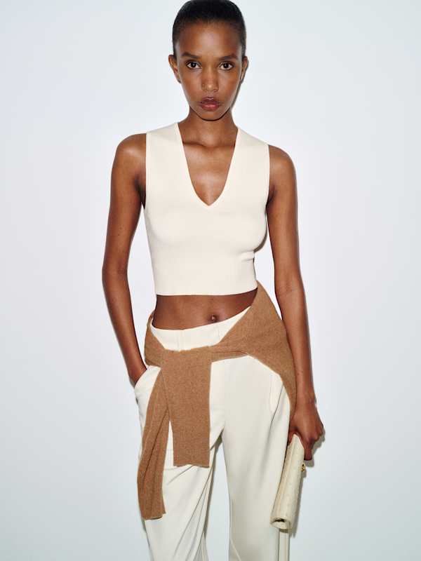Bramble Cotton Sweater Tank - Fior Di Latte