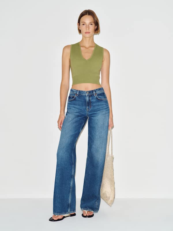 Bramble Cotton Sweater Tank - Green Bean