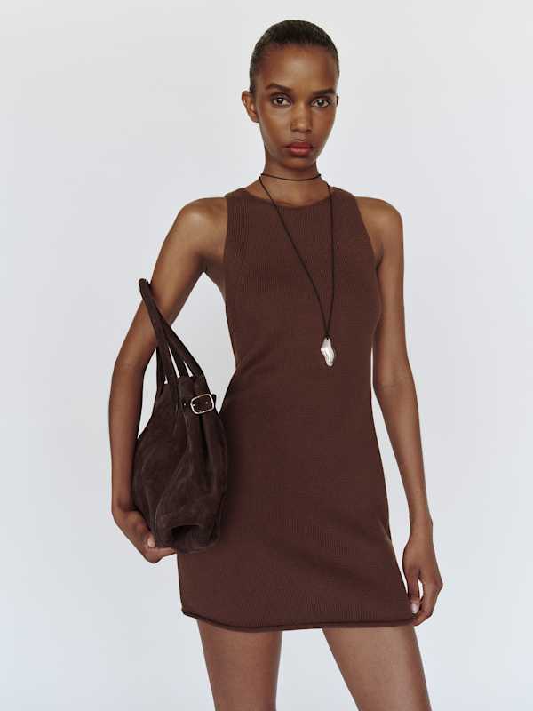Oriana Sweater Tank Dress - Cafe