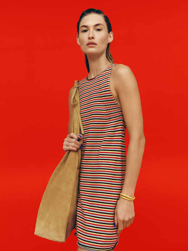Oriana Sweater Tank Dress - Cafe Multi Stripe