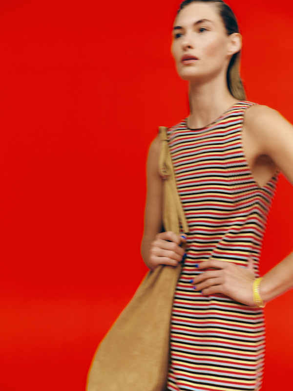 Oriana Sweater Tank Dress - Cafe Multi Stripe
