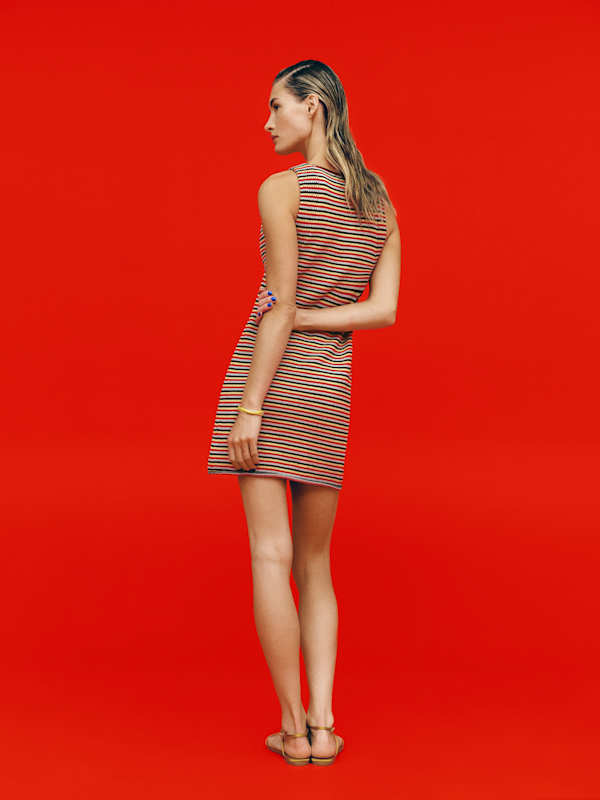 Oriana Sweater Tank Dress - Cafe Multi Stripe