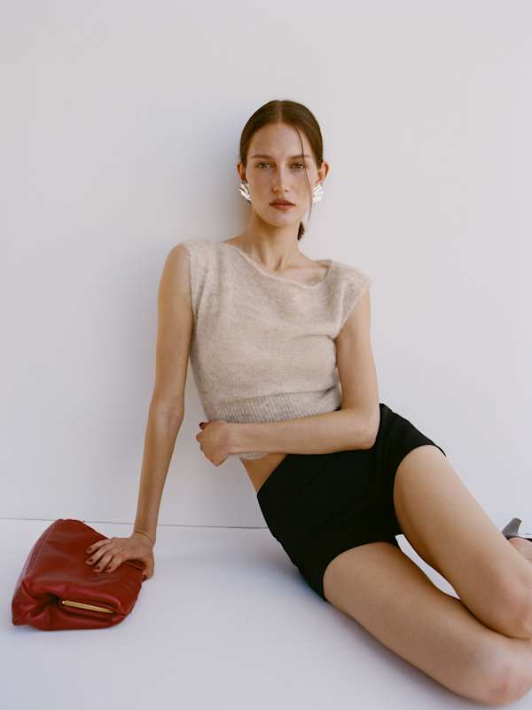 Rhiannon Sheer Alpaca Sweater Top - Barley