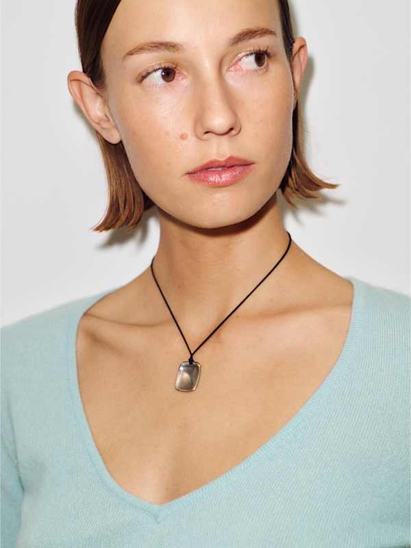 Roya Cashmere V-neck - Aquamarine