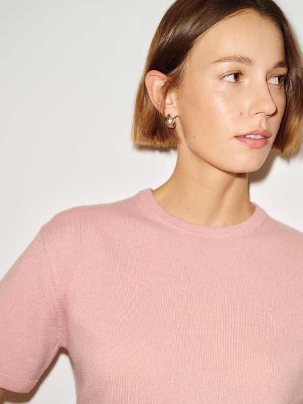 Ziva Cashmere Sweater Tee - Lotus