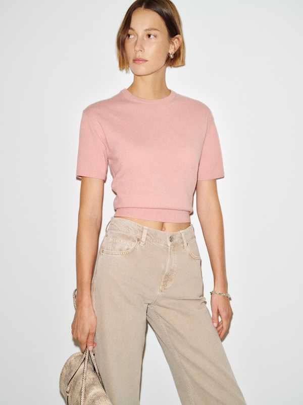 Ziva Cashmere Sweater Tee - Lotus