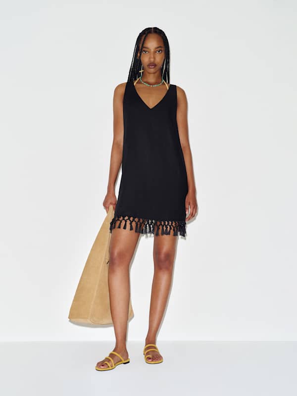 Kuini Linen Dress - Black