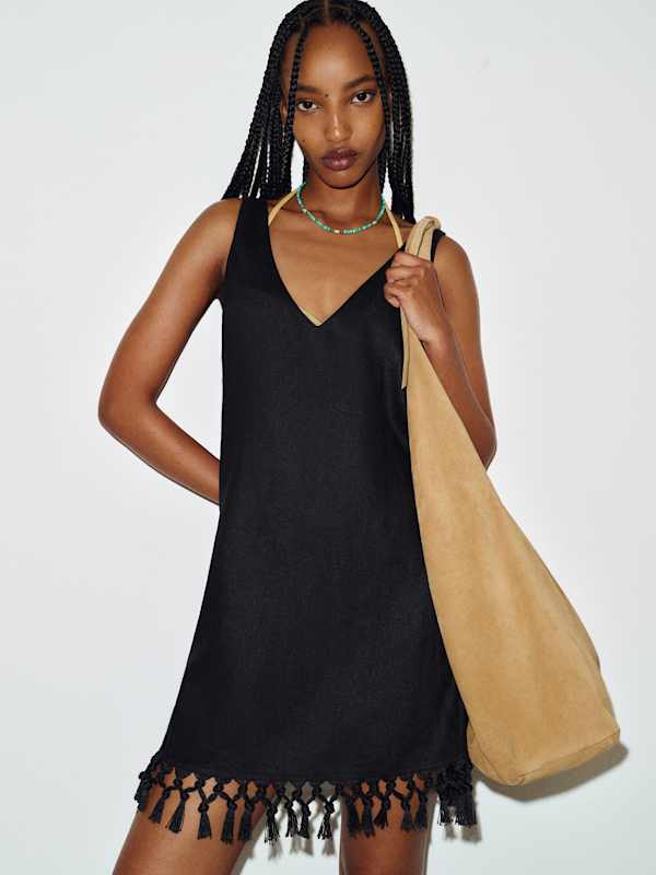 Kuini Linen Dress - Black