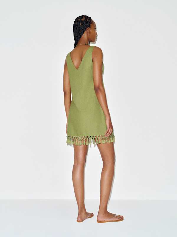 Kuini Linen Dress - Green Bean