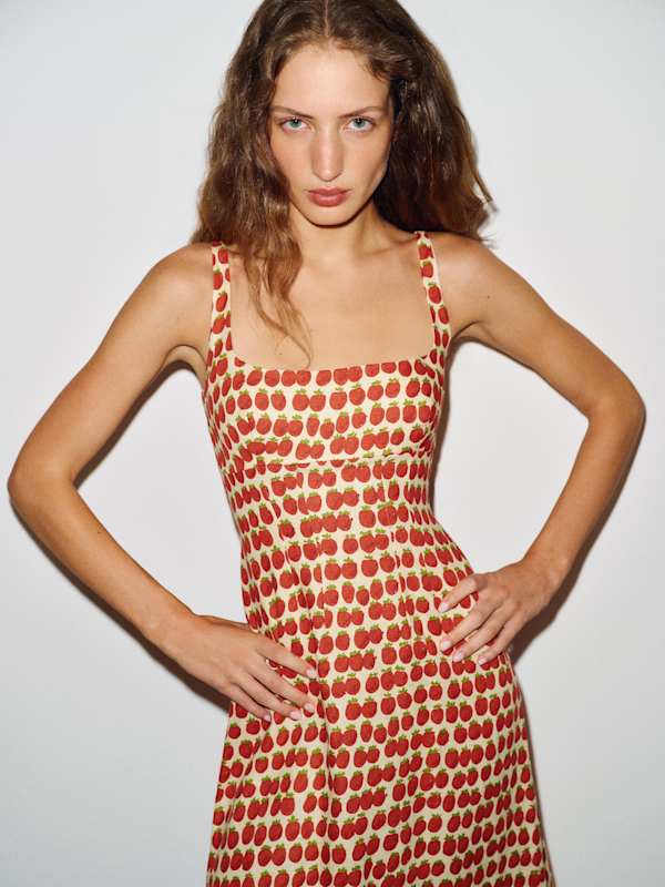 Sabine Linen Dress - Fresh Tomato