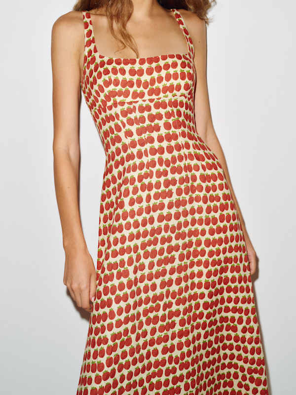 Sabine Linen Dress - Fresh Tomato