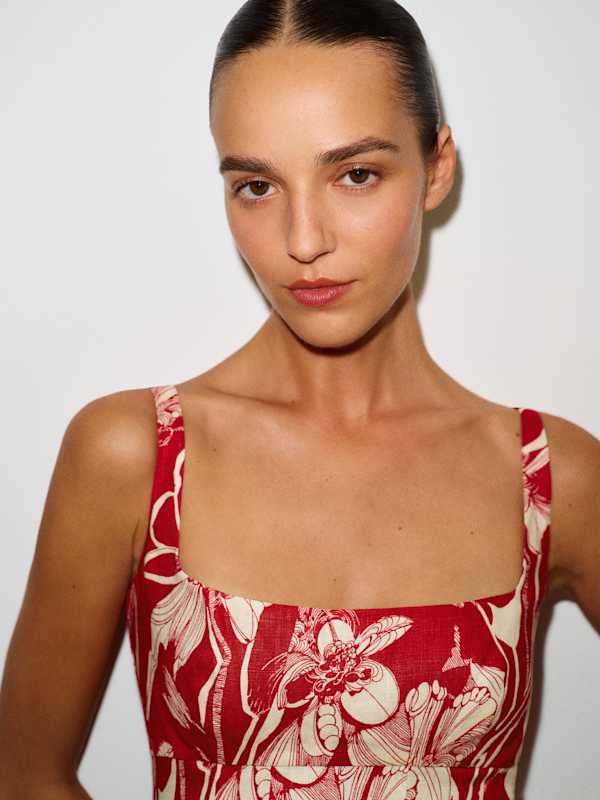 Sabine Linen Dress - Las Dalias