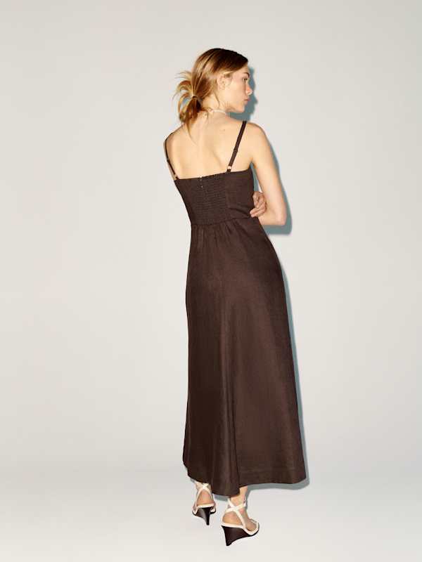 Sabine Linen Dress - Mole