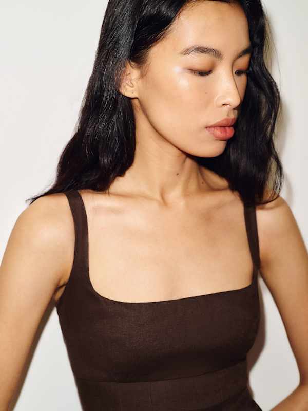 Sabine Linen Dress - Mole