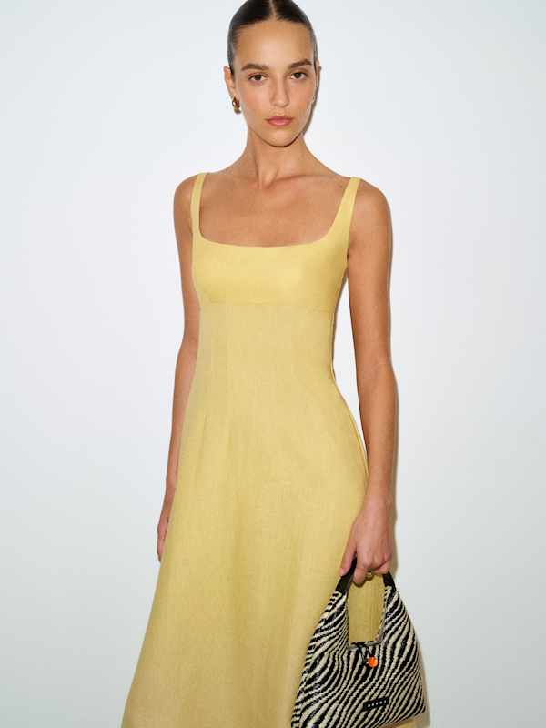 Sabine Linen Dress - Sunshine