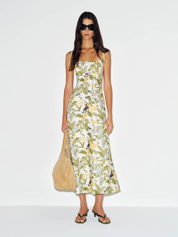 Sabine Linen Dress - Tropics