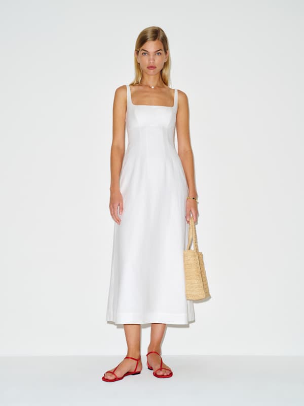 Sabine Linen Dress - White