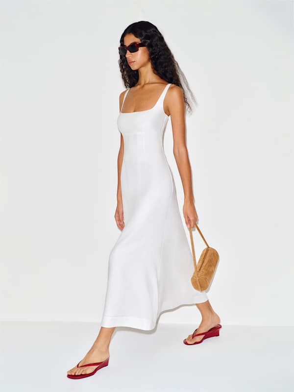 Sabine Linen Dress - White