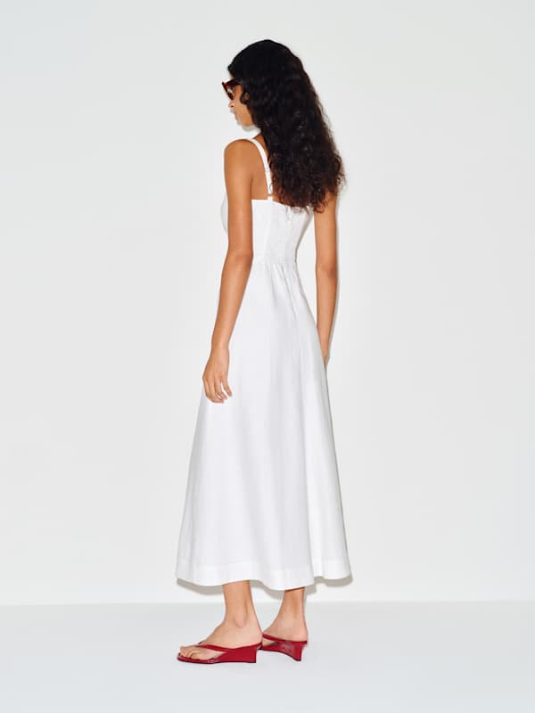 Sabine Linen Dress - White