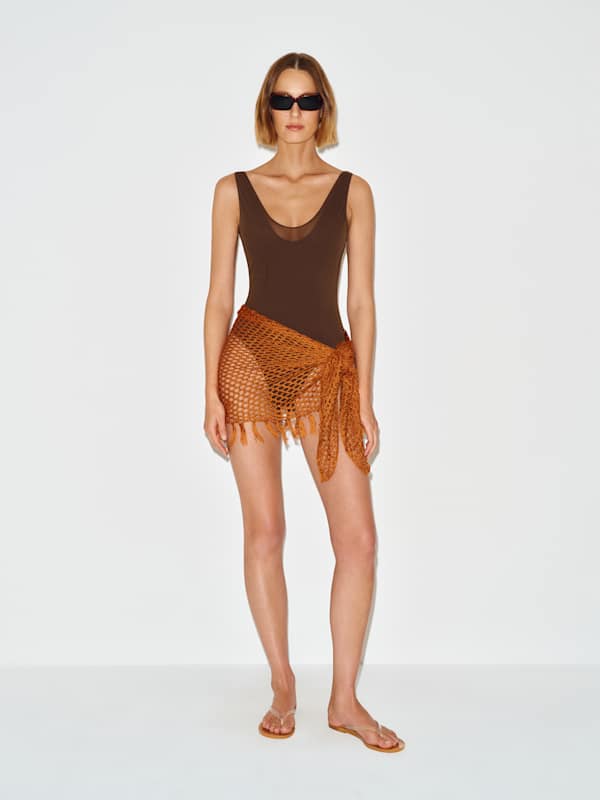 Pontia One Piece Swimsuit - Cafe Mesh