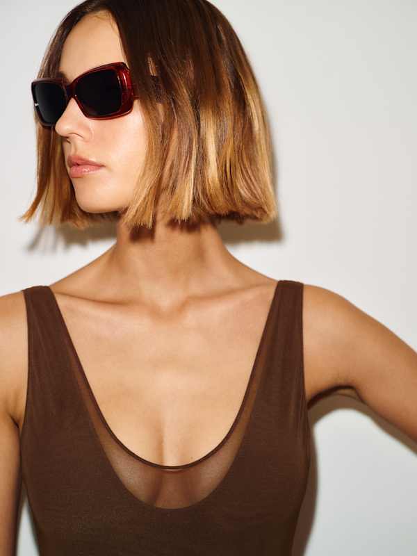 Pontia One Piece Swimsuit - Cafe Mesh