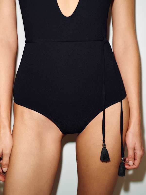 Tala One Piece Swimsuit - Black Tassel