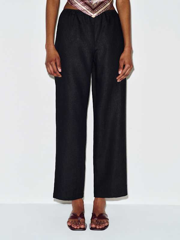 Lilah Linen Pant - Black
