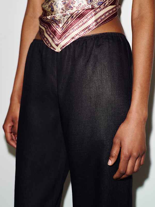 Lilah Linen Pant - Black