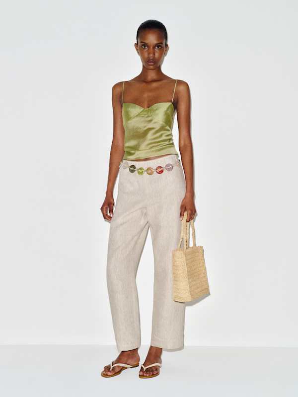 Lilah Linen Pant - Oatmeal