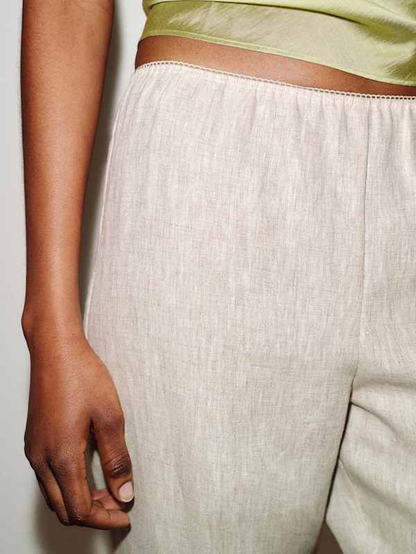 Lilah Linen Pant - Oatmeal