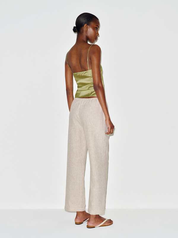 Lilah Linen Pant - Oatmeal