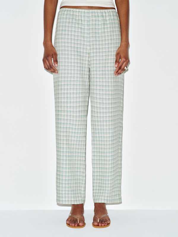 Lilah Linen Pant - Zephyr Check