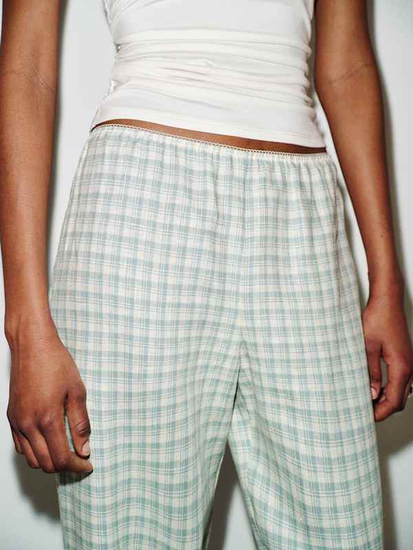 Lilah Linen Pant - Zephyr Check