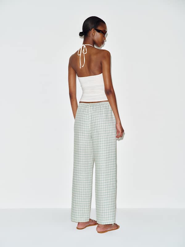 Lilah Linen Pant - Zephyr Check