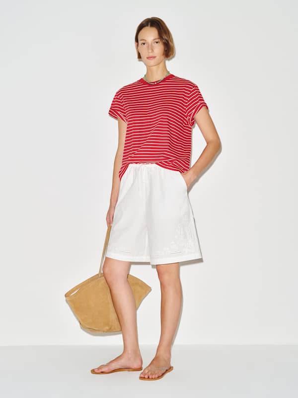 Sandy Short - White Embroidery