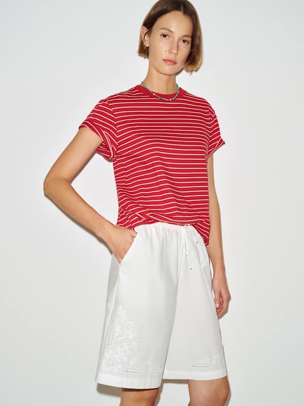Sandy Short - White Embroidery