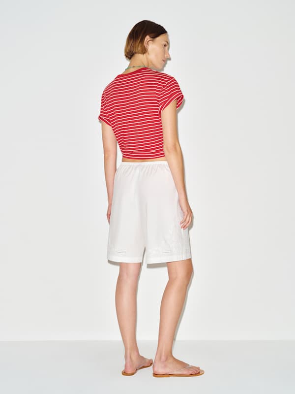 Sandy Short - White Embroidery
