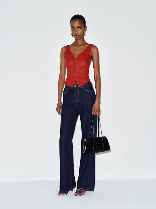 Indie Linen Top - Lipstick