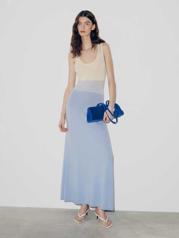 Oceane Merino Sweater Dress - Ice Water Ombre