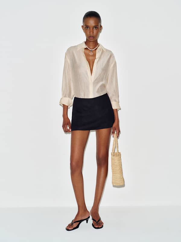 Penelope Linen Skort - Black