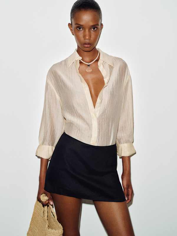 Penelope Linen Skort - Black
