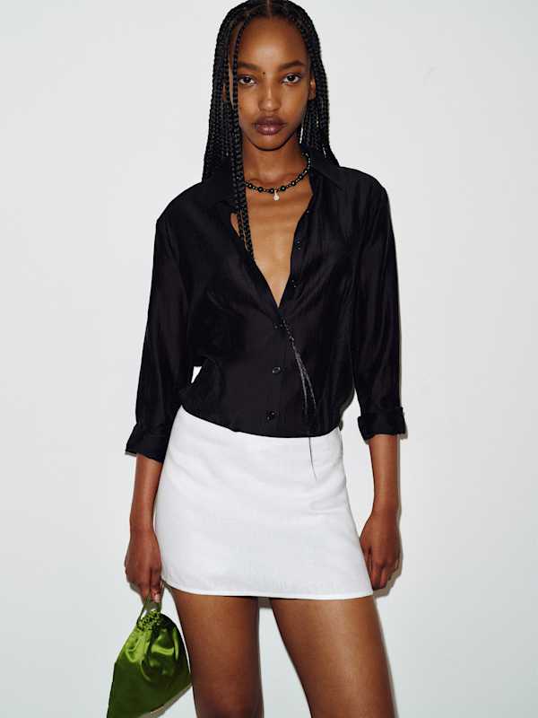 Penelope Linen Skort - White