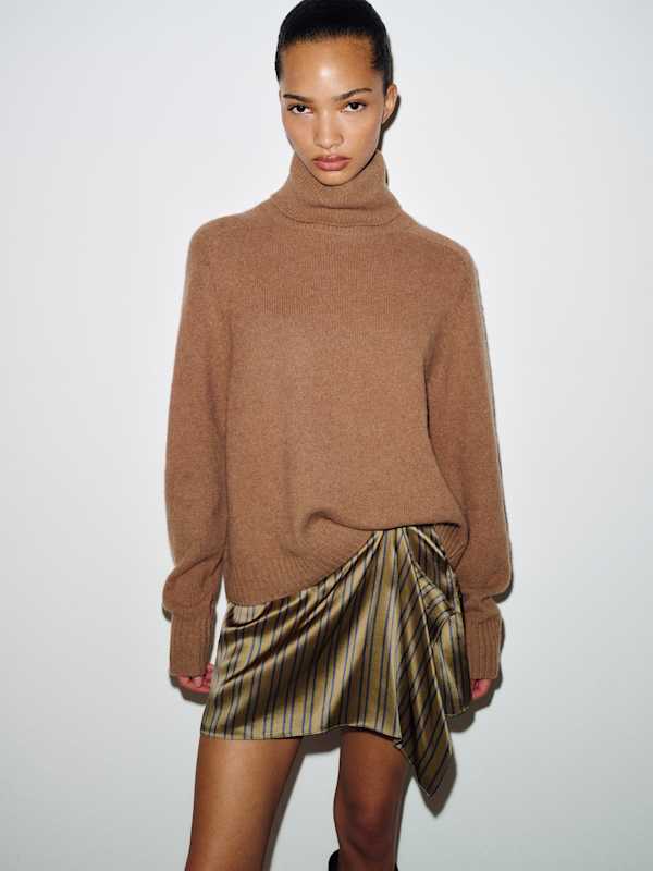 Milla Silk Skirt - Pelican Stripe