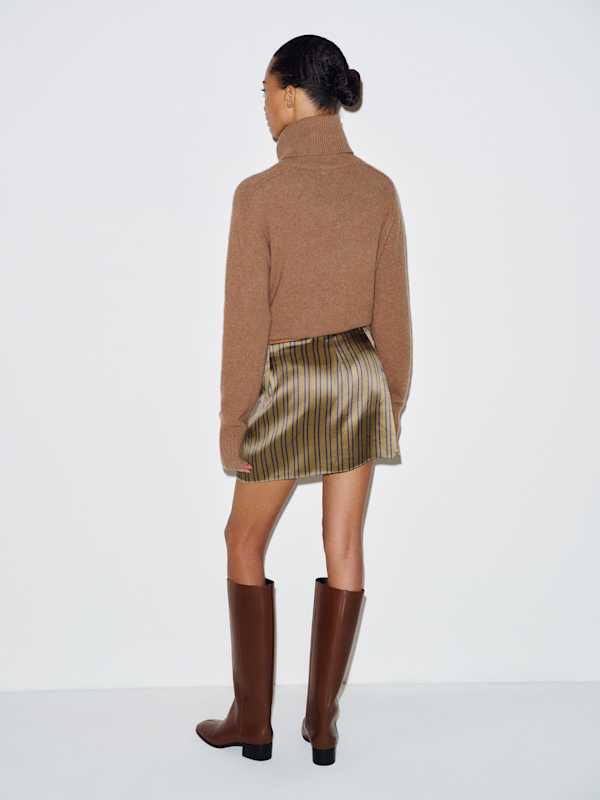 Milla Silk Skirt - Pelican Stripe