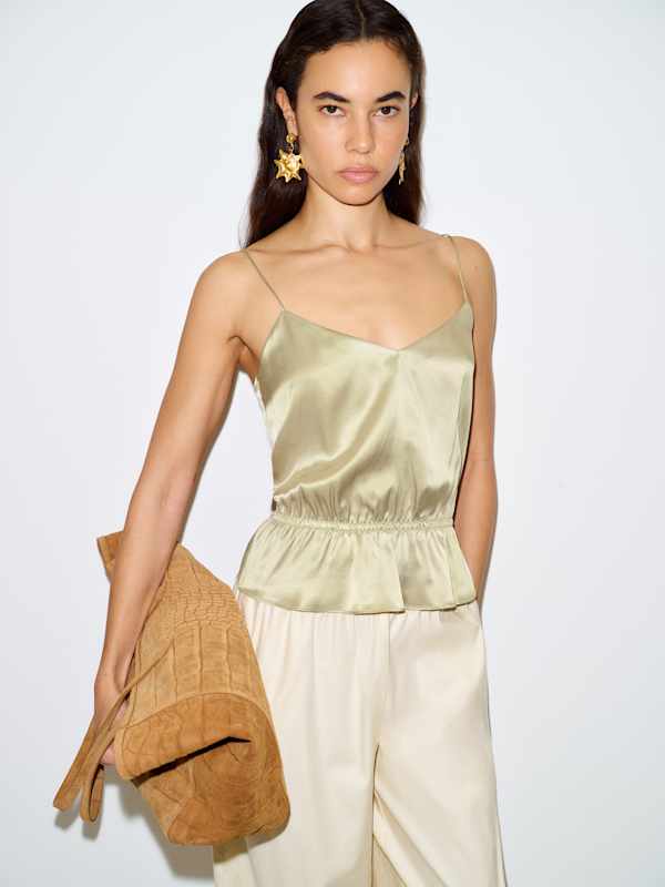 Fiorenzo Silk Top - Dried Herbs