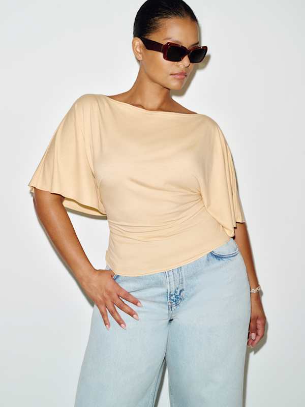 Avery Knit Top Es - Parmesan