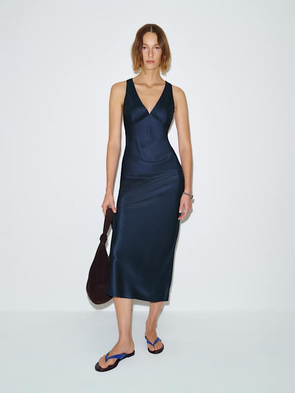 Cassidy Silk Two Piece - Navy